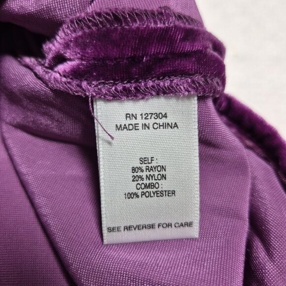 John Mark Women's Shirt Size PM Velvet Long Sleeve Button Tunic Eggplant (27) - Picture 10 of 14